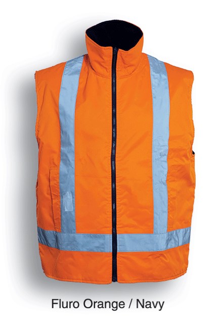 BOCINI HI VIS TAPED VEST, WATERPROOF AND REVERSIBLE