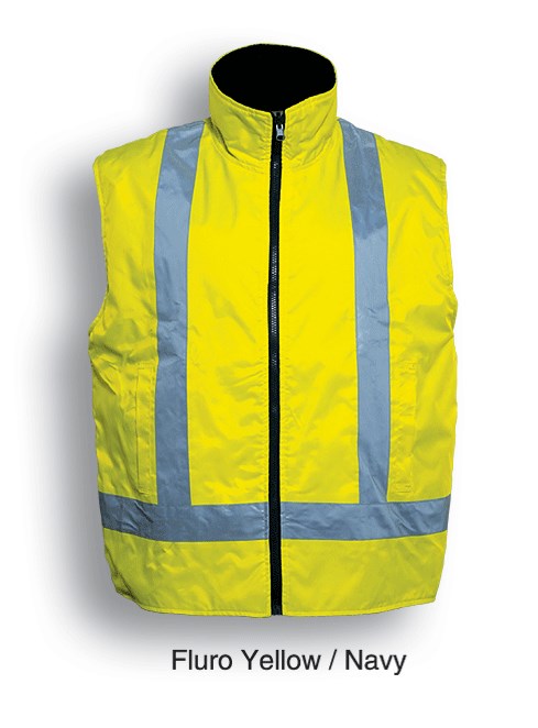 BOCINI HI VIS TAPED VEST, WATERPROOF AND REVERSIBLE