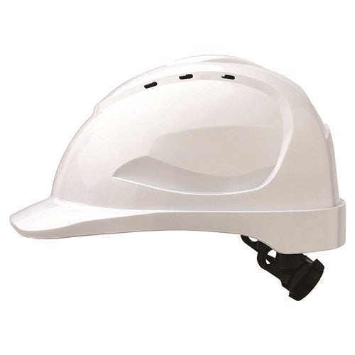 VENTED HARD HAT WITH RATCHET SIZE ADJUSTER, 9 VENTS.  FULLY CERTIFIED, ABS MATERIAL MANY COLOURS AVAILABLE