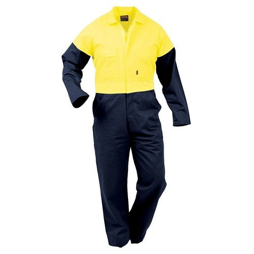 005 HI VIS COTTON ONERALLS, HEAVY WEIGHT, DAY ONLY